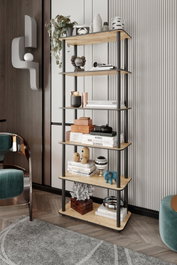 Hanah Home Bookcase 6 Rect - Roble